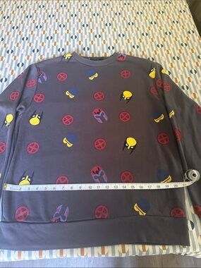 Marvel Graphic Crewneck‎ Sweatshirt - Gray with Yellow & Red Accents